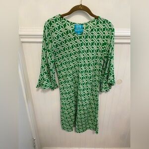 Escapada Green and White Rope Print Dress